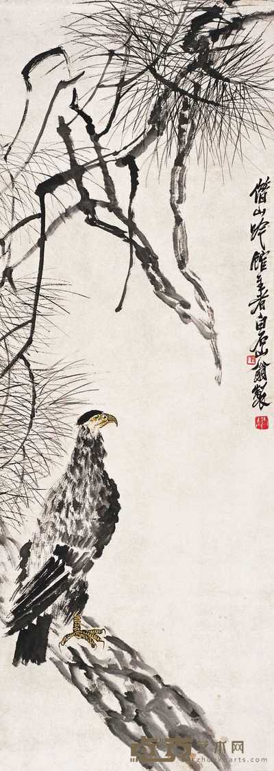 齐白石 松鹰图 立轴 135×49cm